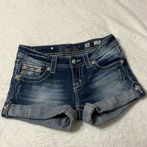 Waist size 26, miss me denim shorts